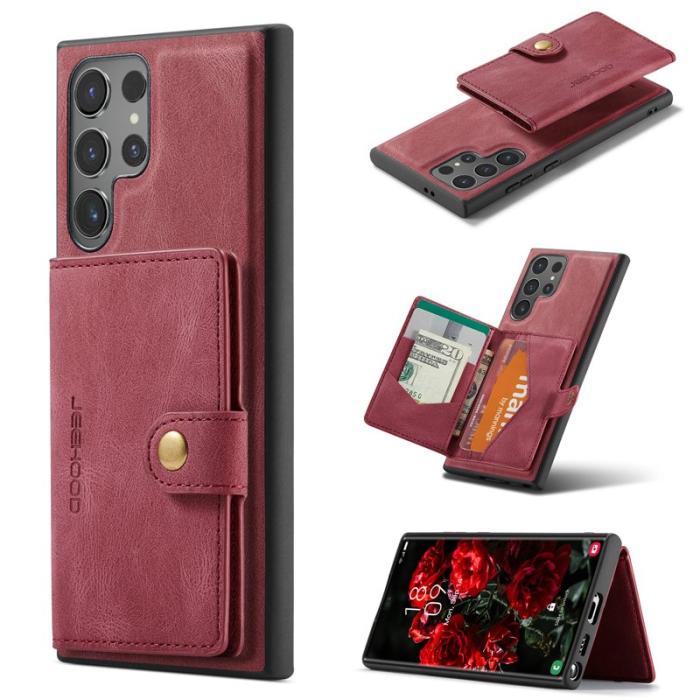 JEEHOOD - JEEHOOD Samsung Galaxy S25 Ultra Fodral KonstLäder - Röd