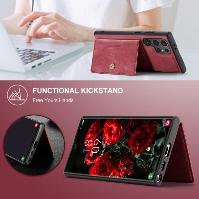 JEEHOOD - JEEHOOD Samsung Galaxy S25 Ultra Fodral KonstLäder - Röd