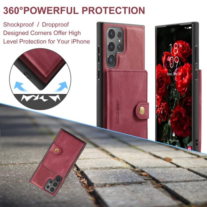 JEEHOOD - JEEHOOD Samsung Galaxy S25 Ultra Fodral KonstLäder - Röd