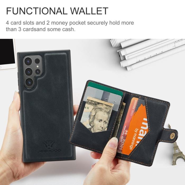 JEEHOOD - JEEHOOD Samsung Galaxy S25 Ultra Fodral KonstLäder - Svart