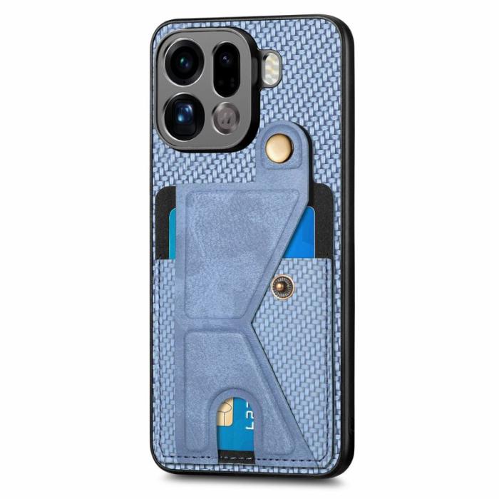 OEM - K-Shaped Oppo Find X9 Pro 5G Fodral Äkta Läder - Blå