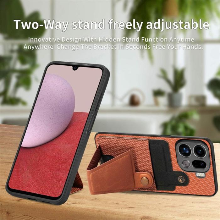 OEM - K-Shaped Oppo Find X9 Pro 5G Fodral Äkta Läder - Brun