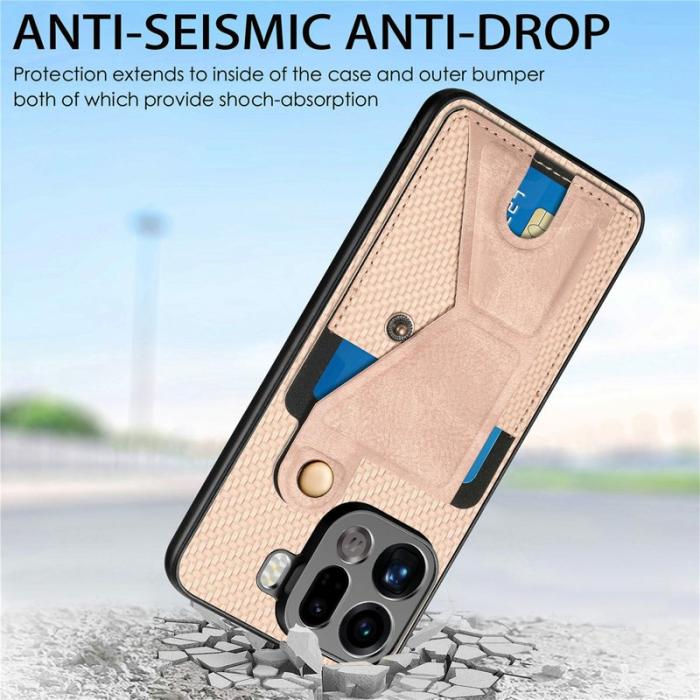 OEM - K-Shaped Oppo Find X9 Pro 5G Fodral Äkta Läder - Brun