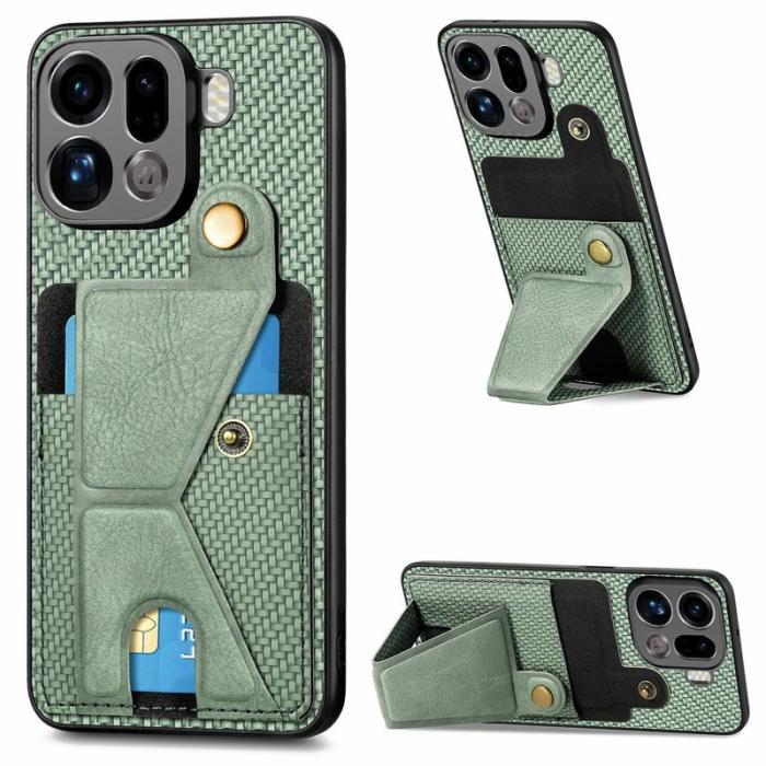 OEM - K-Shaped Oppo Find X9 Pro 5G Fodral Äkta Läder - Grön