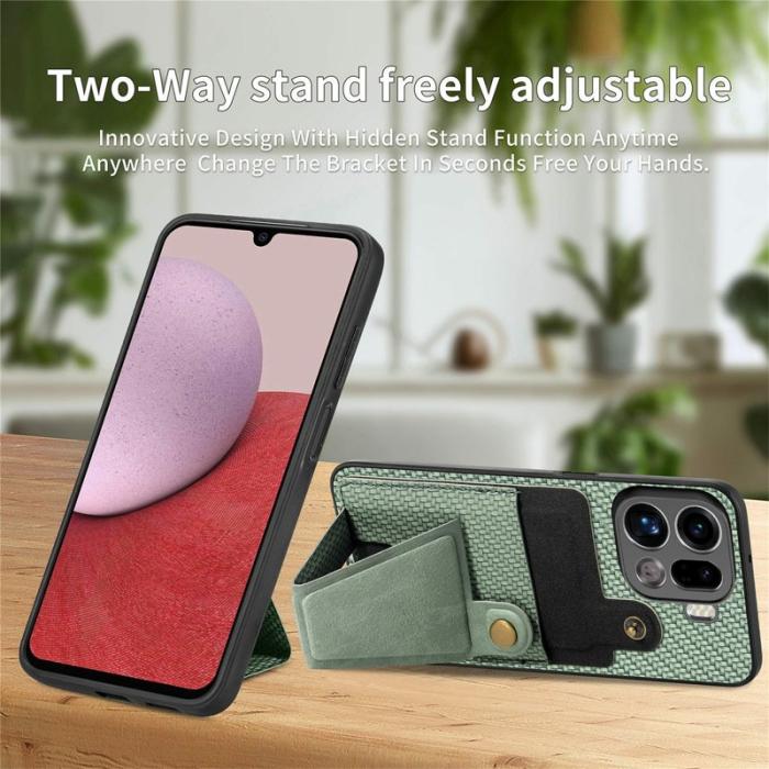 OEM - K-Shaped Oppo Find X9 Pro 5G Fodral Äkta Läder - Grön