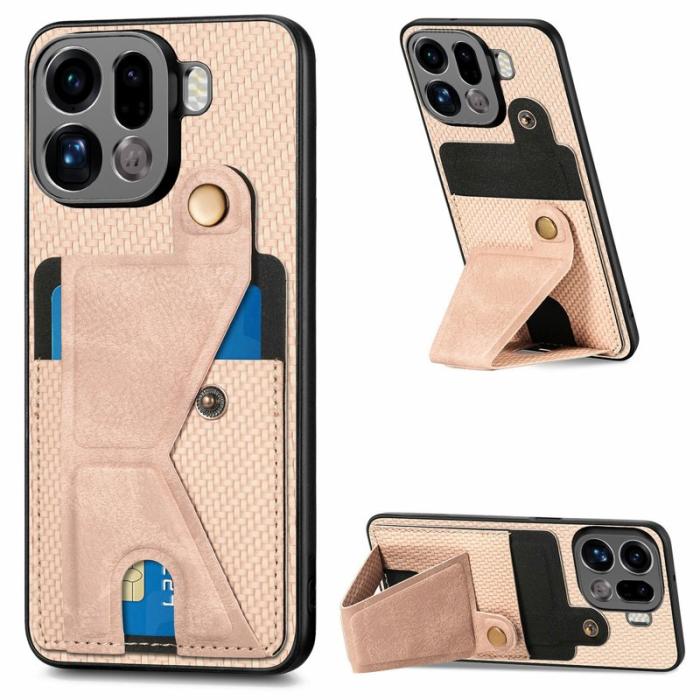 OEM - K-Shaped Oppo Find X9 Pro 5G Fodral Äkta Läder - Gul