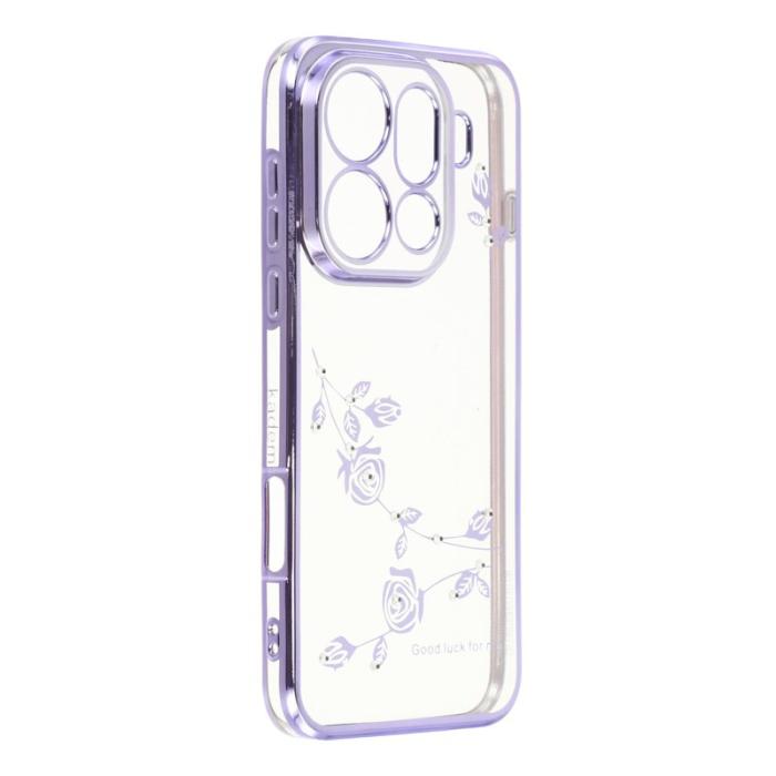 KADEM - KADEM Mobilskal till Oppo Find X9 Pro 5G Plast Blommor Rhinestone - Lila