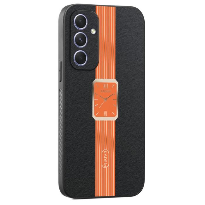 KADEM - KADEM Samsung Galaxy A55 5G Skal PU Läder Anti-Scratch - Orange