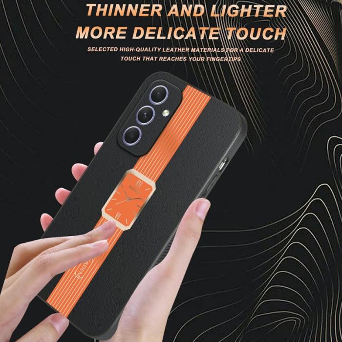 KADEM - KADEM Samsung Galaxy A55 5G Skal PU Läder Anti-Scratch - Orange