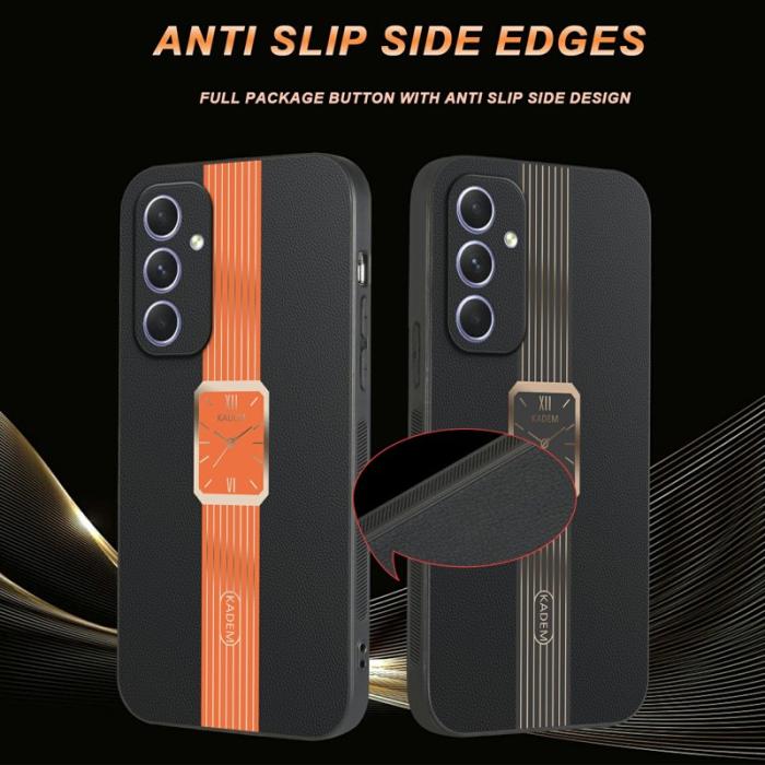 KADEM - KADEM Samsung Galaxy A55 5G Skal PU Läder Anti-Scratch - Orange