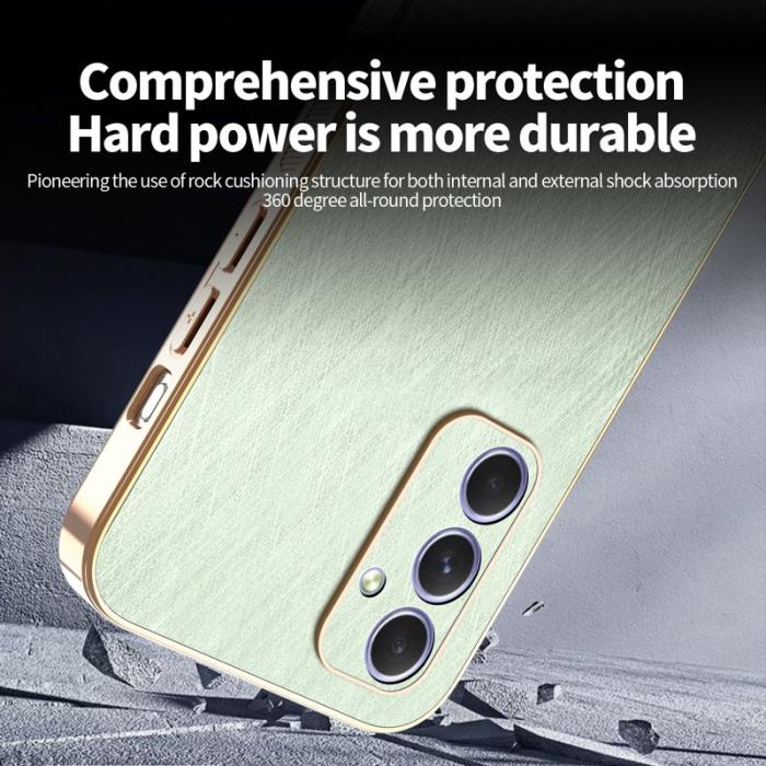 KADEM - KADEM Samsung Galaxy A55 5G Skal PU + TPU Electroplating - Grön