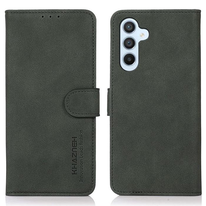 KHAZNEH - KHAZNEH Samsung Galaxy A35 5G Fodral TPU+PU Läder Ställ - Grön