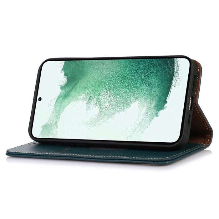 KHAZNEH - KHAZNEH Samsung Galaxy A35 5G Skal Äkta Läder Nappa - Grön