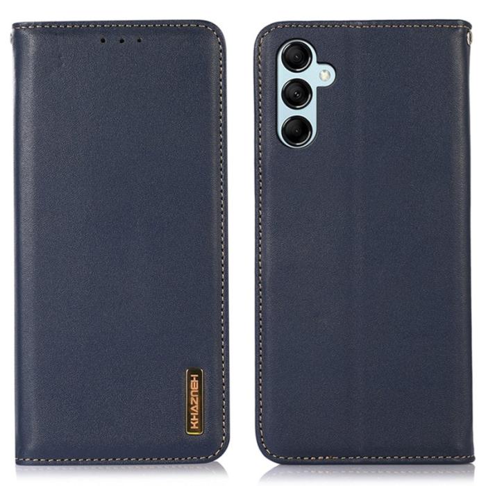 KHAZNEH - KHAZNEH Samsung Galaxy A35 5G Skal Äkta Läder Nappa - Mörkblå