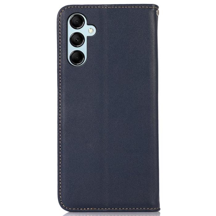 KHAZNEH - KHAZNEH Samsung Galaxy A35 5G Skal Äkta Läder Nappa - Mörkblå