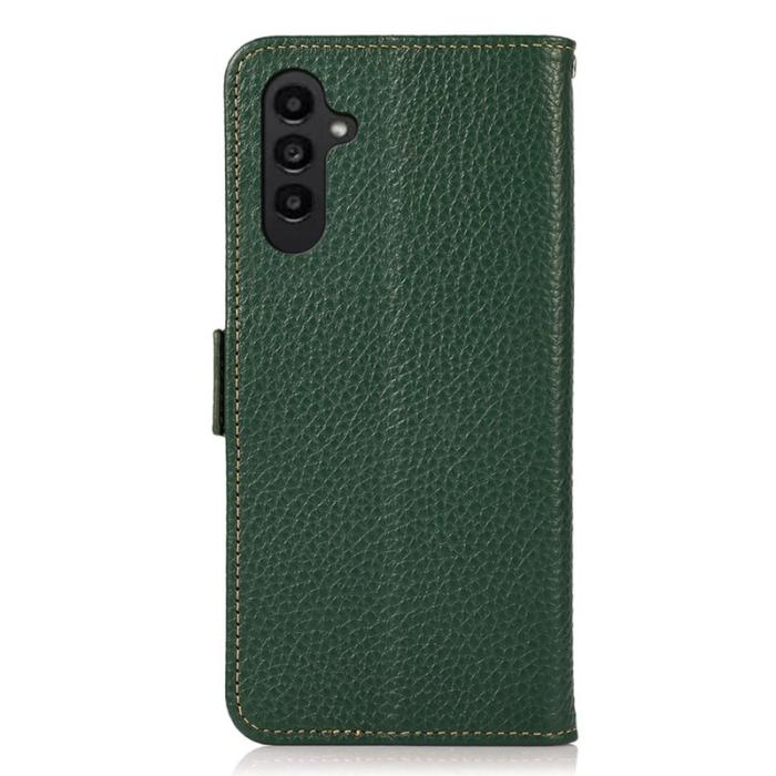 KHAZNEH - KHAZNEH Samsung Galaxy A55 5G Plånboksfodral Äkta Läder RFID Skydd - Grön