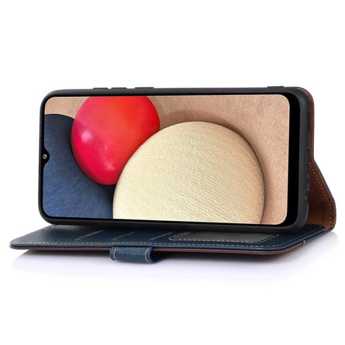 KHAZNEH - KHAZNEH Samsung Galaxy A55 5G Skal PU Läder RFID Skydd - Blå