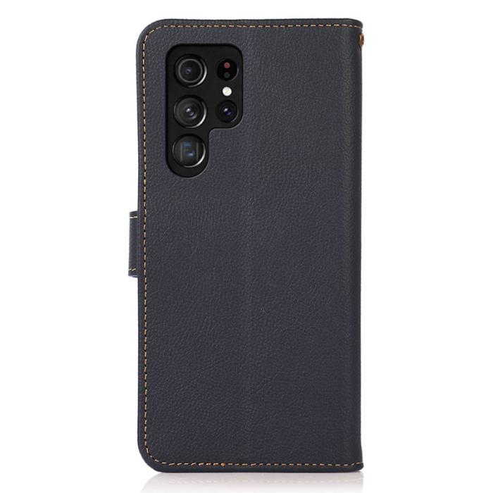 KHAZNEH - KHAZNEH Samsung Galaxy S26 Ultra Fodral Äkta Läder - Blå