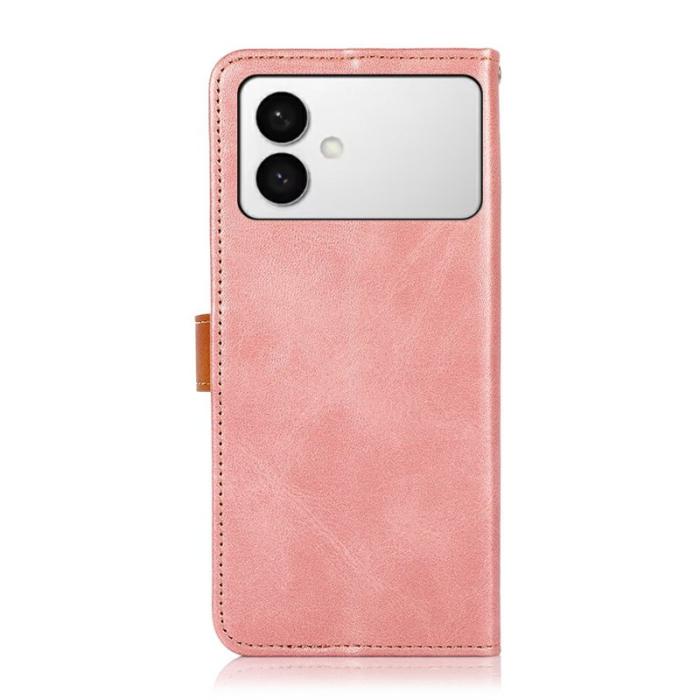 KHAZNEH - KHAZNEH Samsung Galaxy S26 Edge Plånboksfodral Konstläder Flip Cover - Roséguld
