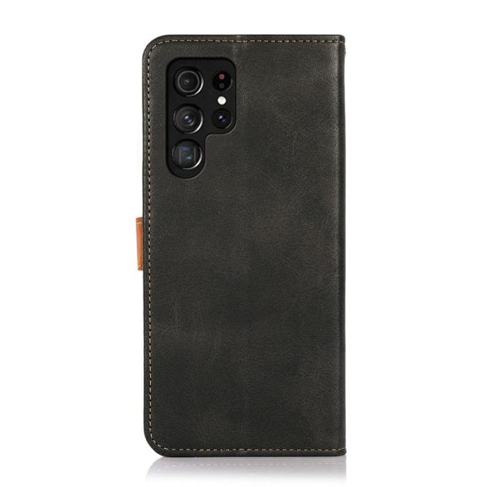 KHAZNEH - KHAZNEH Samsung Galaxy S26 Ultra Fodral Läder Flip Cover - Svart