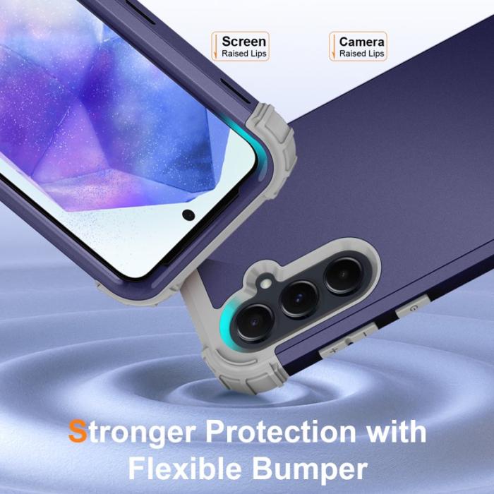 OEM - L-Style Samsung Galaxy A55 5G Skal Anti-Scratch Plast - Marinblå+Mörkgrå