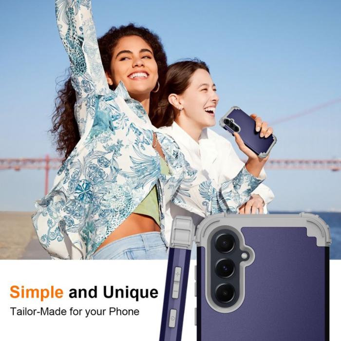 OEM - L-Style Samsung Galaxy A55 5G Skal Anti-Scratch Plast - Marinblå+Mörkgrå