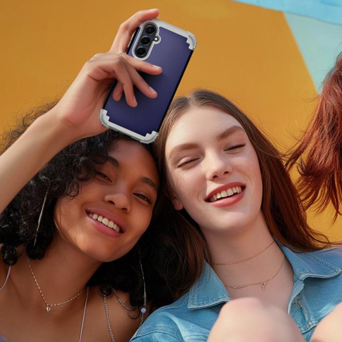 OEM - L-Style Samsung Galaxy A55 5G Skal Anti-Scratch Plast - Marinblå+Mörkgrå