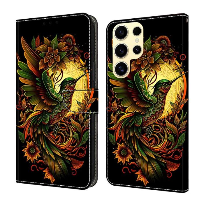 OEM - LARK Samsung Galaxy S26 Ultra Fodral Äkta Läder Mönster - Svart