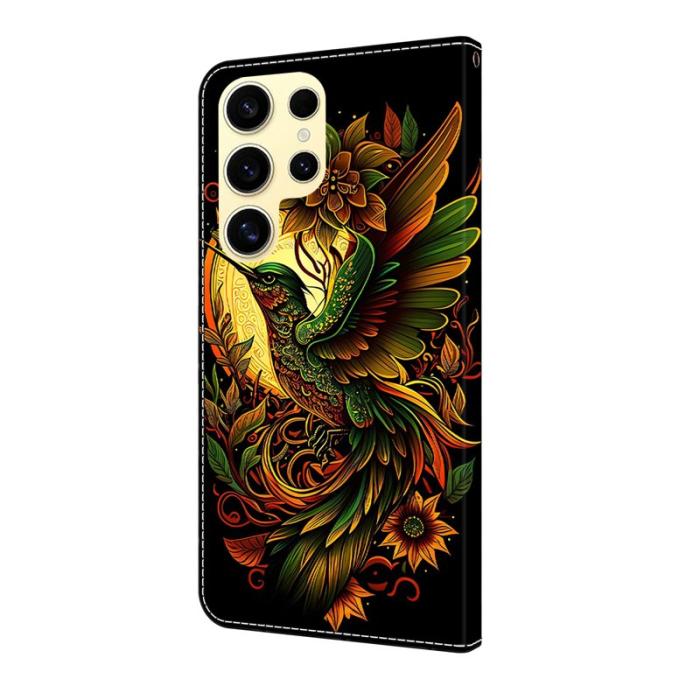 OEM - LARK Samsung Galaxy S26 Ultra Fodral Äkta Läder Mönster - Svart