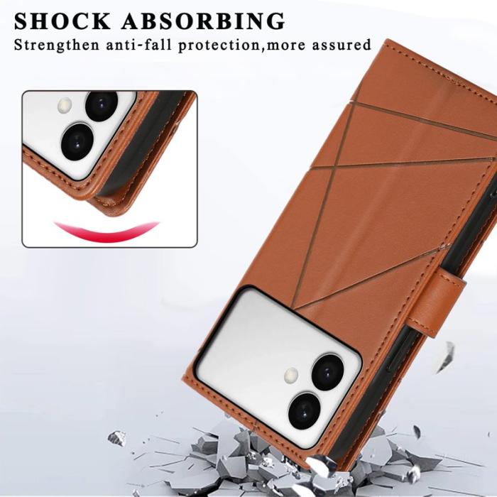 OEM - Line Samsung Galaxy S26 Edge Plånboksfodral Konstläder - Brun