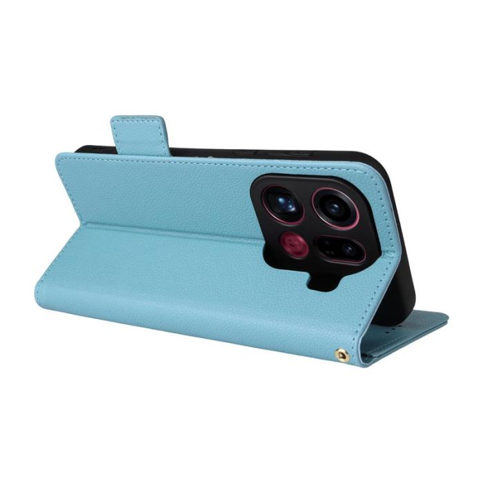 OEM - Litchi Oppo Find X9 Pro 5G Fodral Äkta Läder - Baby Blue