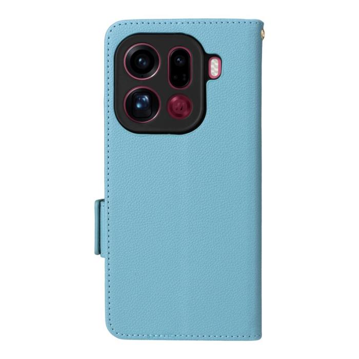 OEM - Litchi Oppo Find X9 Pro 5G Fodral Äkta Läder - Baby Blue