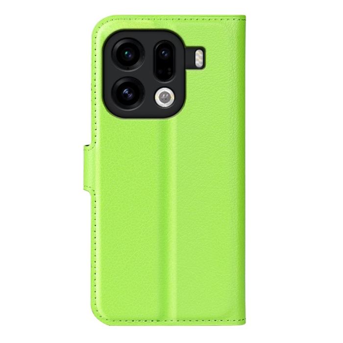 OEM - Litchi Oppo Find X9 Pro 5G Fodral Äkta Läder - Grön