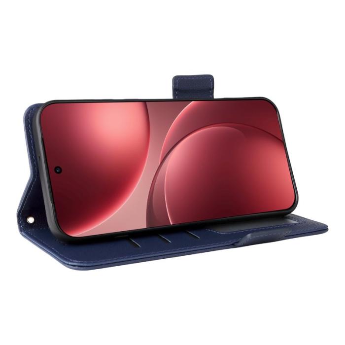 OEM - Litchi Oppo Find X9 Pro 5G Fodral Äkta Läder - Mörkblå