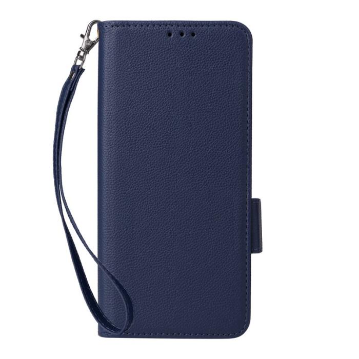 OEM - Litchi Oppo Find X9 Pro 5G Fodral Äkta Läder - Mörkblå