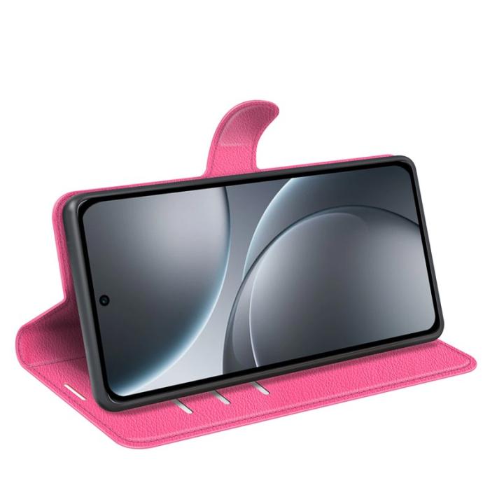 OEM - Litchi Oppo Find X9 Pro 5G Fodral Äkta Läder - Rosaröd