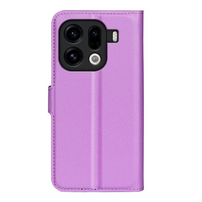 OEM - Litchi Oppo Find X9 Pro 5G Fodral Äkta Läder Skydd - Lila
