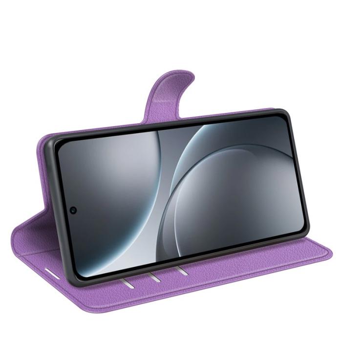 OEM - Litchi Oppo Find X9 Pro 5G Fodral Äkta Läder Skydd - Lila