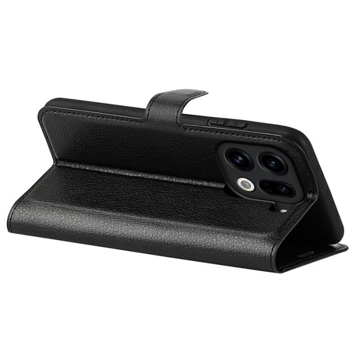 OEM - Litchi Oppo Find X9 Pro 5G Fodral Äkta Läder Skydd - Svart