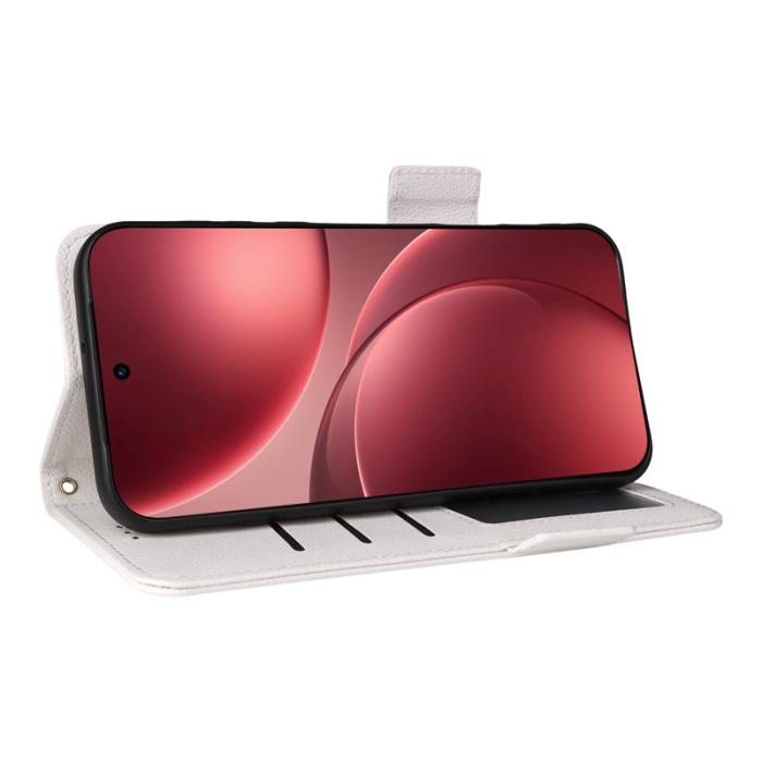 OEM - Litchi Oppo Find X9 Pro 5G Fodral Äkta Läder - Vit