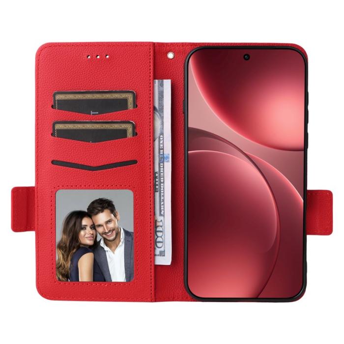 OEM - Litchi Oppo Find X9 Pro 5G Fodral Läder - Röd