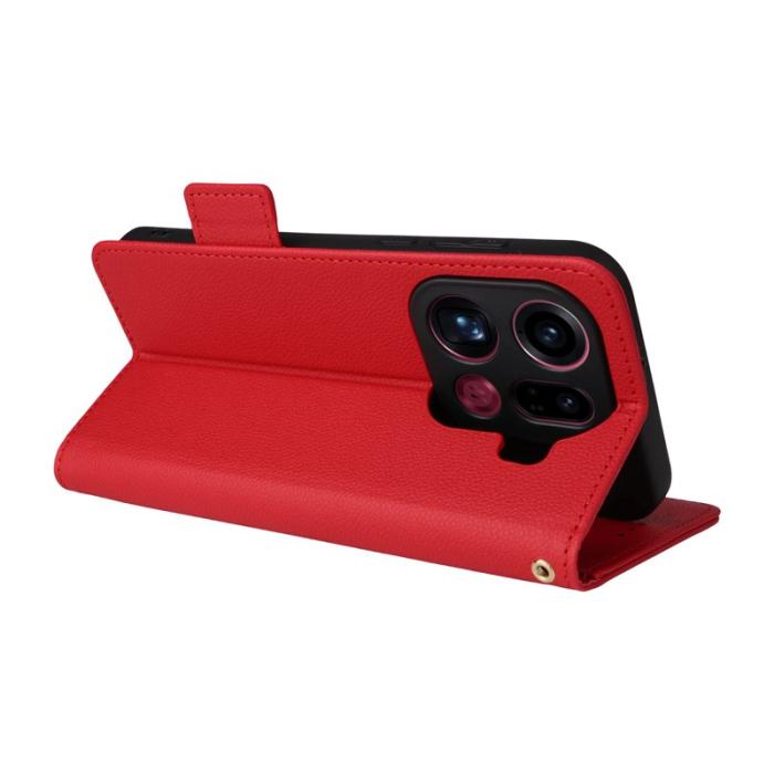 OEM - Litchi Oppo Find X9 Pro 5G Fodral Läder - Röd