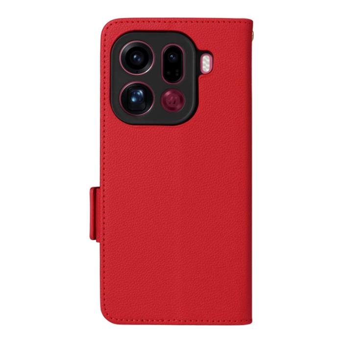 OEM - Litchi Oppo Find X9 Pro 5G Fodral Läder - Röd