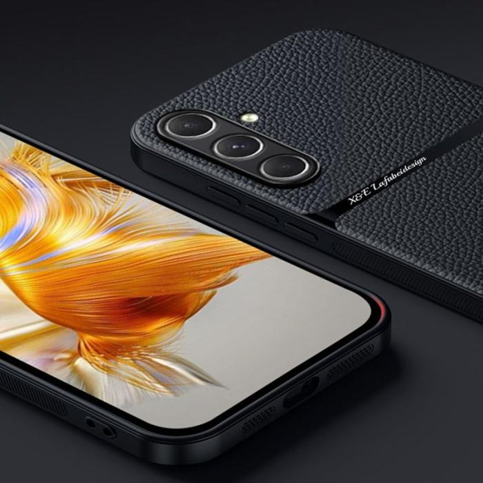 OEM - Litchi Samsung Galaxy A35 5G Skal TPU + Konstläder - Röd