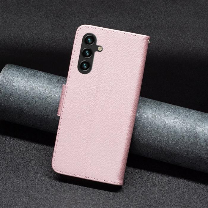 OEM - Litchi Samsung Galaxy A55 5G Plånboksfodral Konstläder - Roséguld