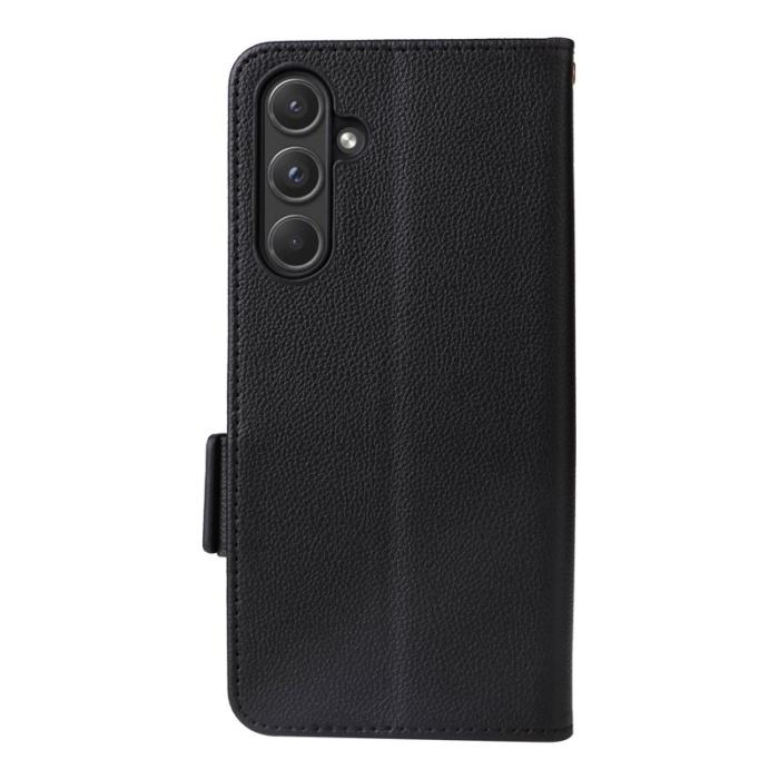 OEM - LITCHI Samsung Galaxy A55 5G Plånboksfodral Konstläder - Svart