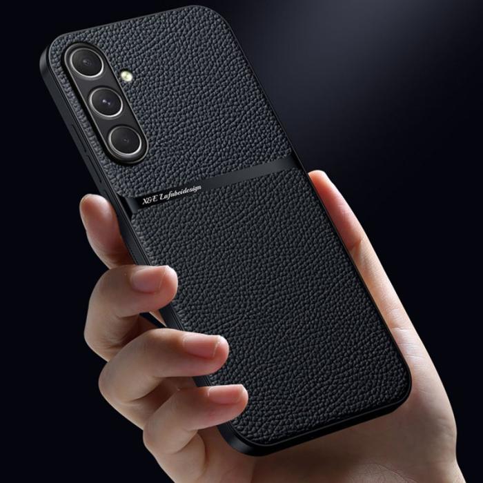 OEM - Litchi Samsung Galaxy A55 5G Skal TPU + Konstläder - Röd