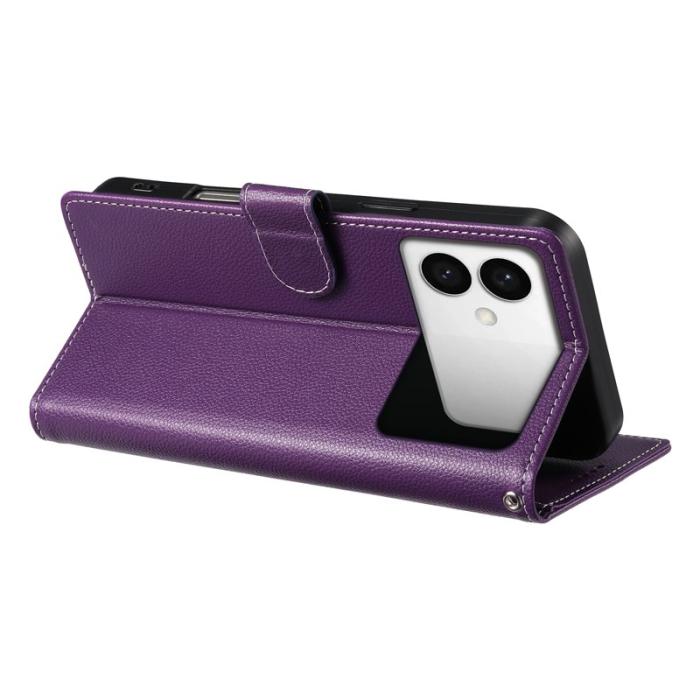 OEM - LITCHI Samsung Galaxy S26 Edge Plånboksfodral Konstläder - Lila