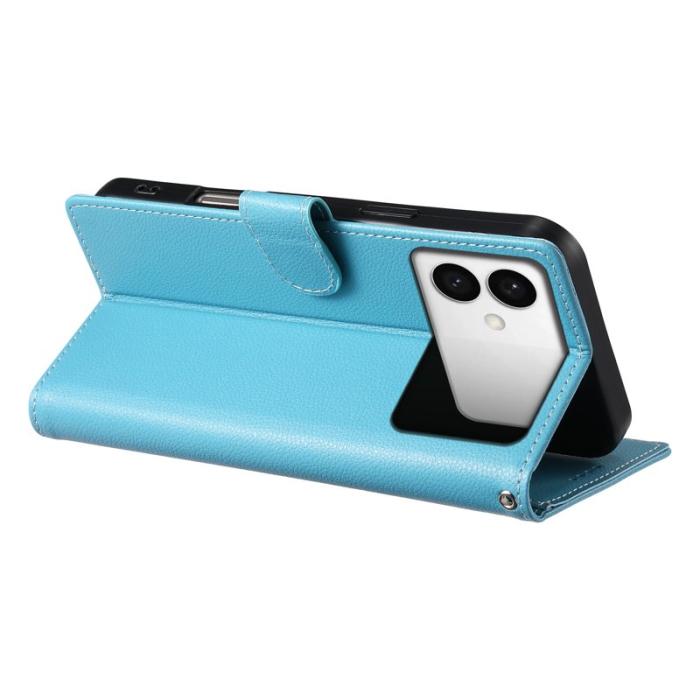 OEM - LITCHI Samsung Galaxy S26 Edge Plånboksfodral Konstläder - Ljusblå