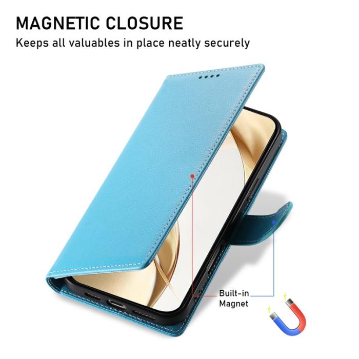 OEM - LITCHI Samsung Galaxy S26 Edge Plånboksfodral Konstläder - Ljusblå